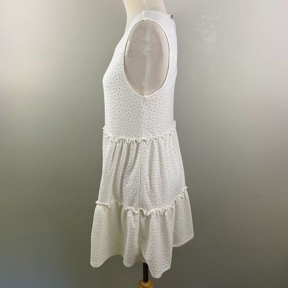 NWT SPEECHLESS White Sleeveless Tiered Dress (M) - Picture 5 of 9
